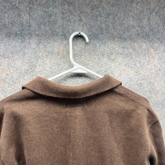 Vintage Ralph Lauren Pullover Mens Large Brown Fleece 1/4 Zip Pony Sweater 90s - Picture 8 of 11